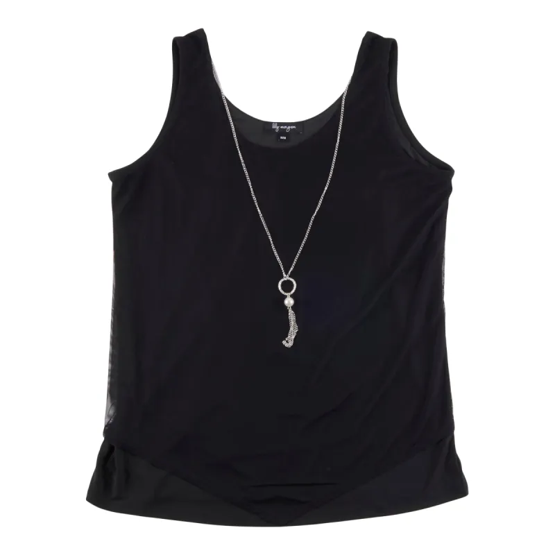 lily morgan Women's Ocean Blues Mesh Overlay Tank Top sold by Giant Tiger