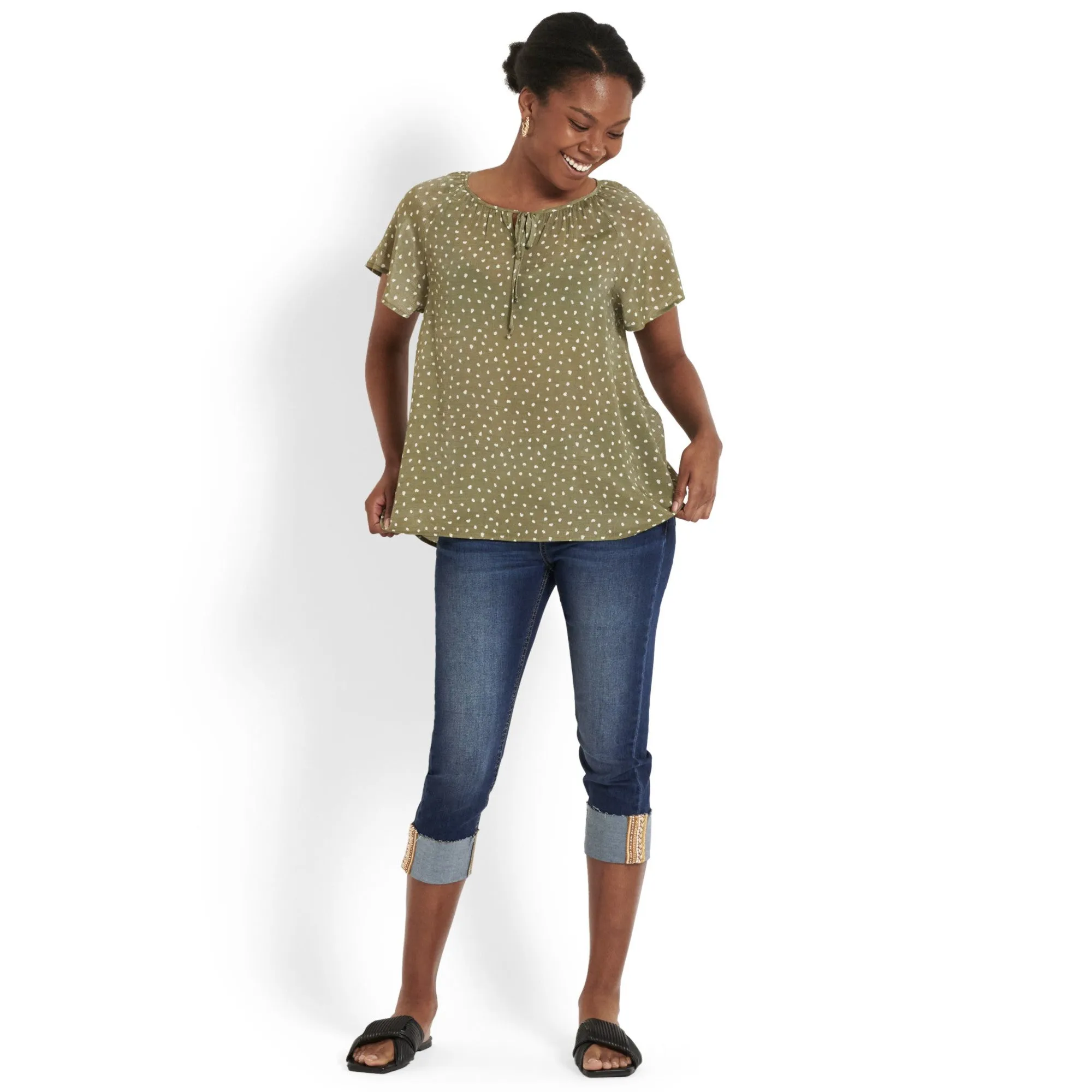 Women's Printed Short Sleeve Galliano Blouse sold by Giant Tiger