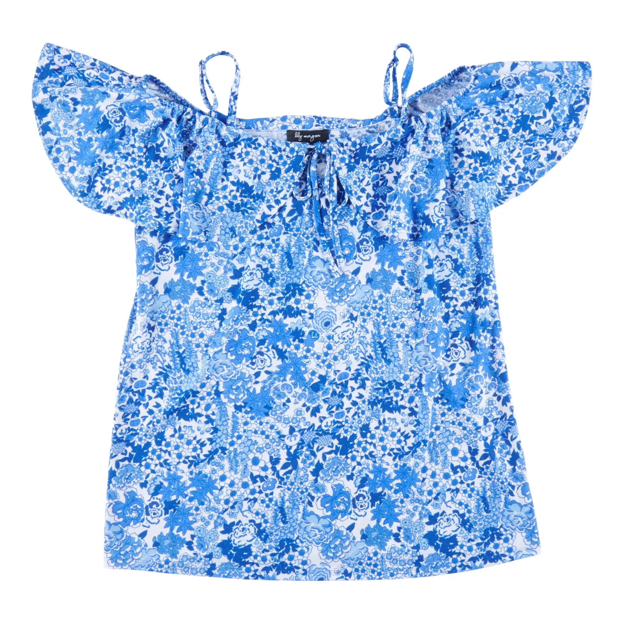 lily morgan Women's Tropical Printed Mesh Dotted Top sold by Giant Tiger product image thumbnail 3