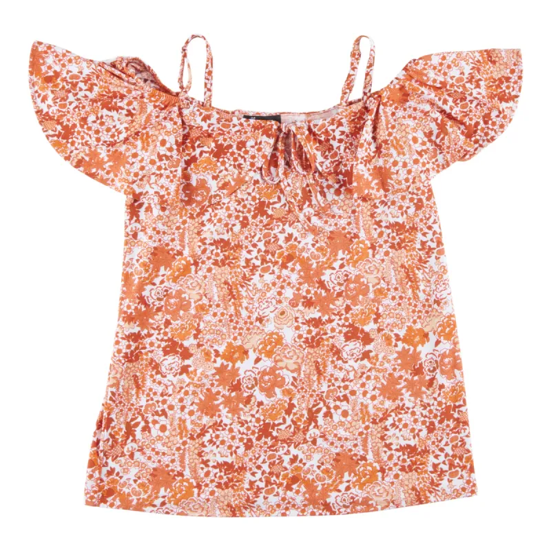 lily morgan Women's Tropical Printed Mesh Dotted Top sold by Giant Tiger