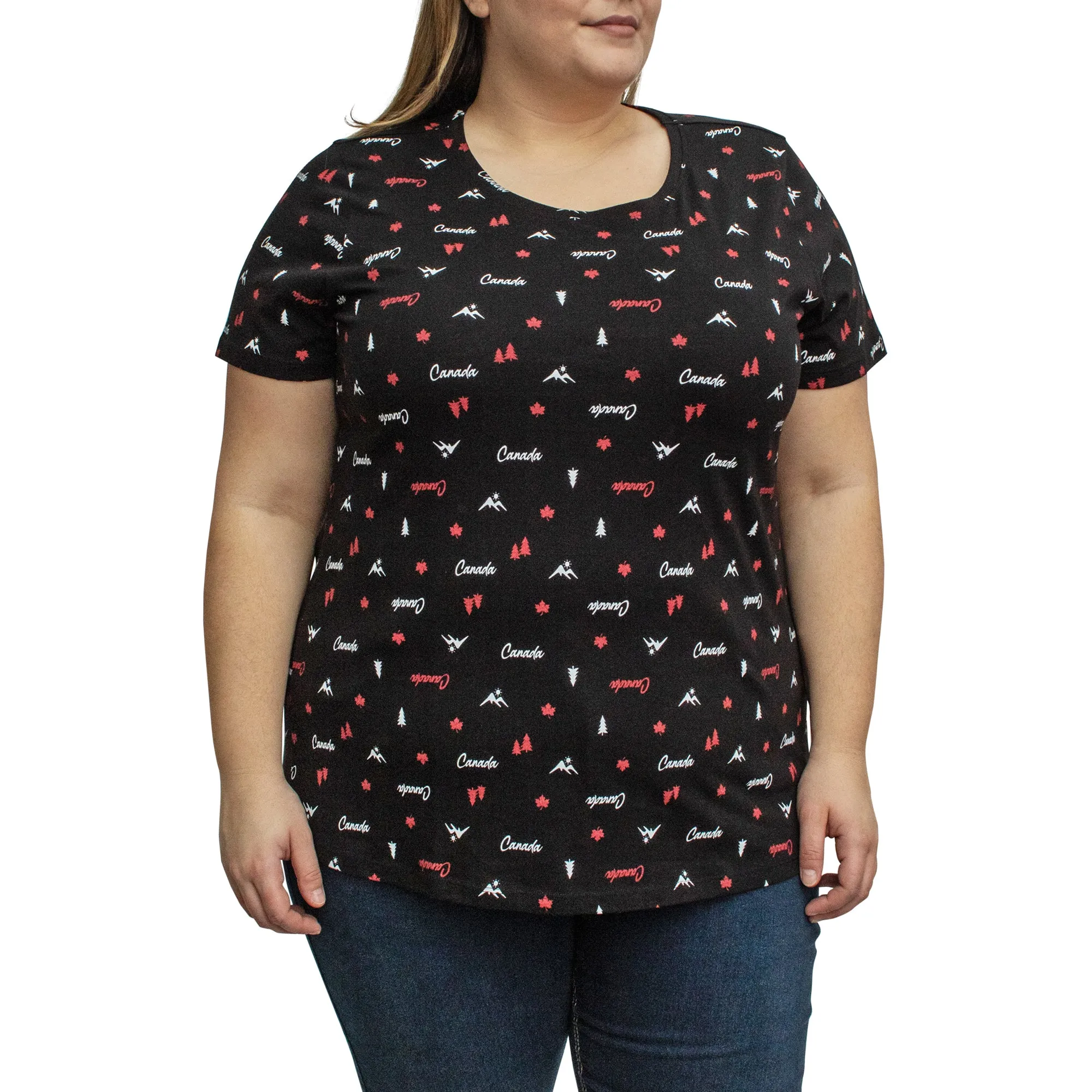 Canada EH! Women's Plus Scoop Neck T-Shirt sold by Giant Tiger