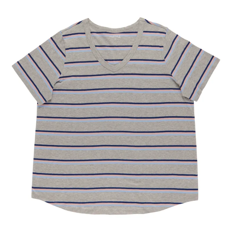 mySTYLE Women's Plus V-Neck T-Shirt sold by Giant Tiger