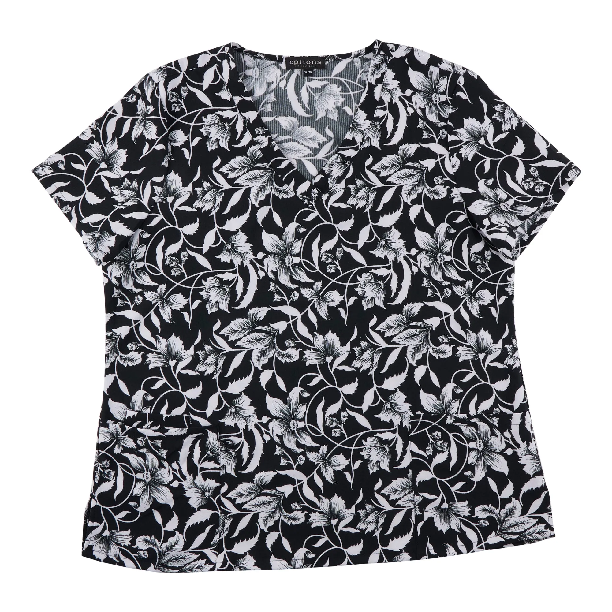 Options Women's Short Sleeve V-Neck Scrub Top with Front Pockets sold by Giant Tiger