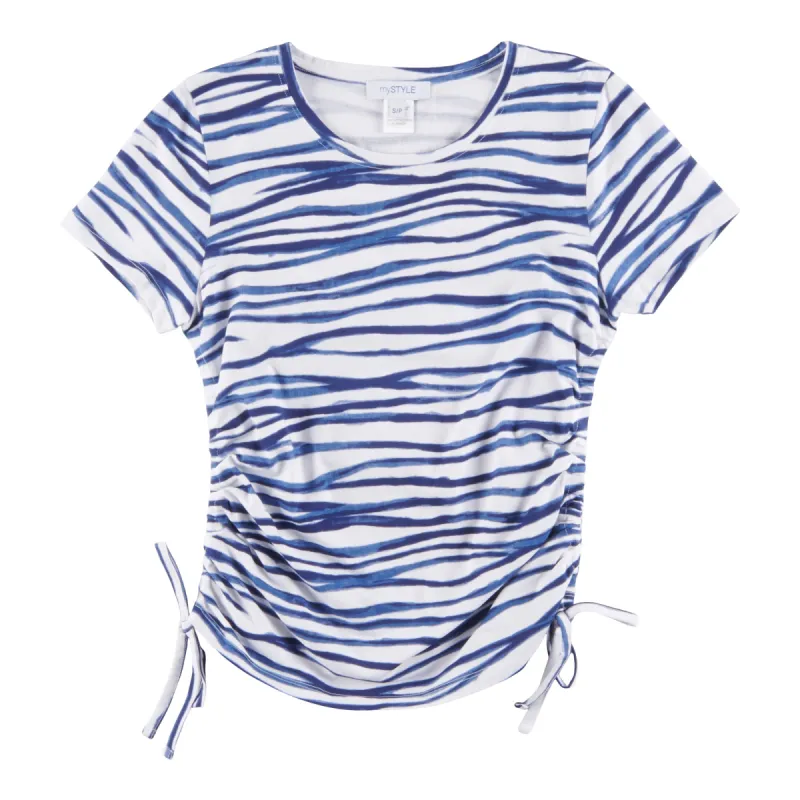 mySTYLE Women's Summer Sizzle Printed Side Ruched T-Shirt sold by Giant Tiger