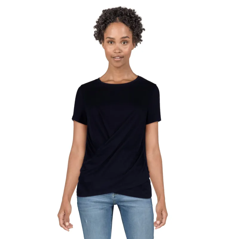 mySTYLE Women's Crew Neck Criss-Cross Tee sold by Giant Tiger