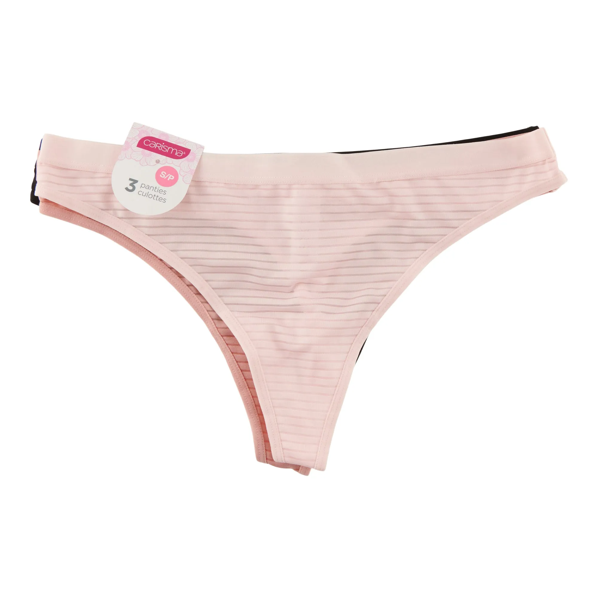 Carisma Women's Shadow Stripe Thong, 3-Pack sold by Giant Tiger product image thumbnail 2