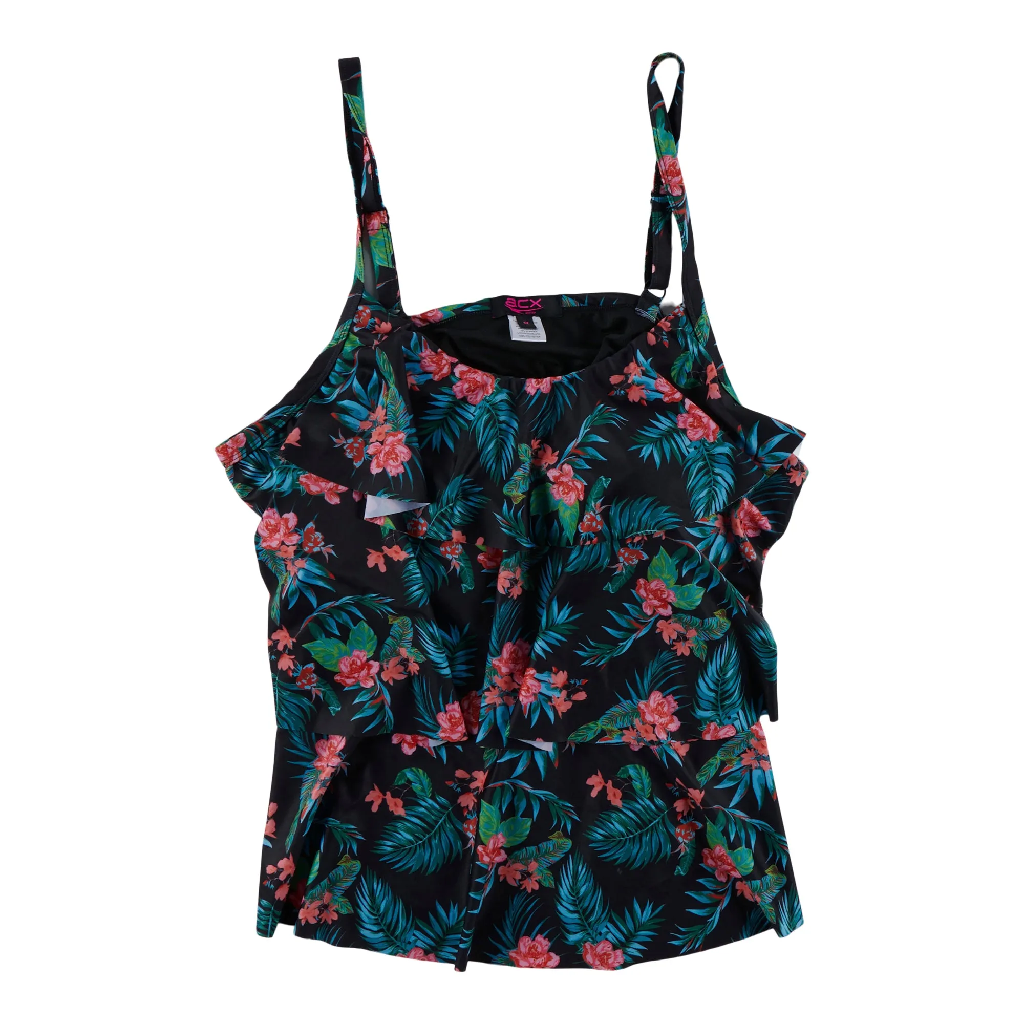 ACX Active Pink Women's Plus Hawaiian Tropical Tankini sold by Giant Tiger