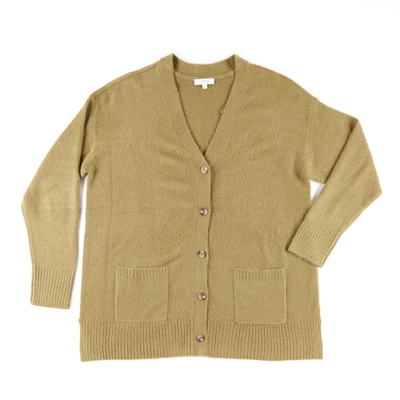 mySTYLE Women's Plus Quest Button Up Grandfather Cardigan made by Giant Tiger