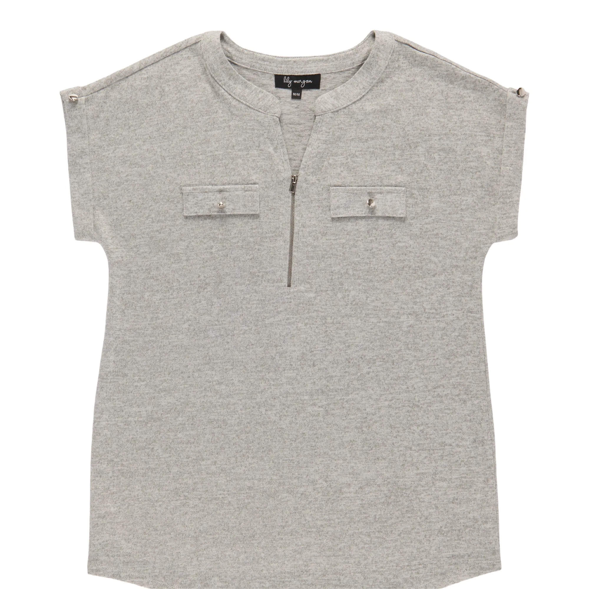 lily morgan Women's V-Neck Zip Blouse sold by Giant Tiger