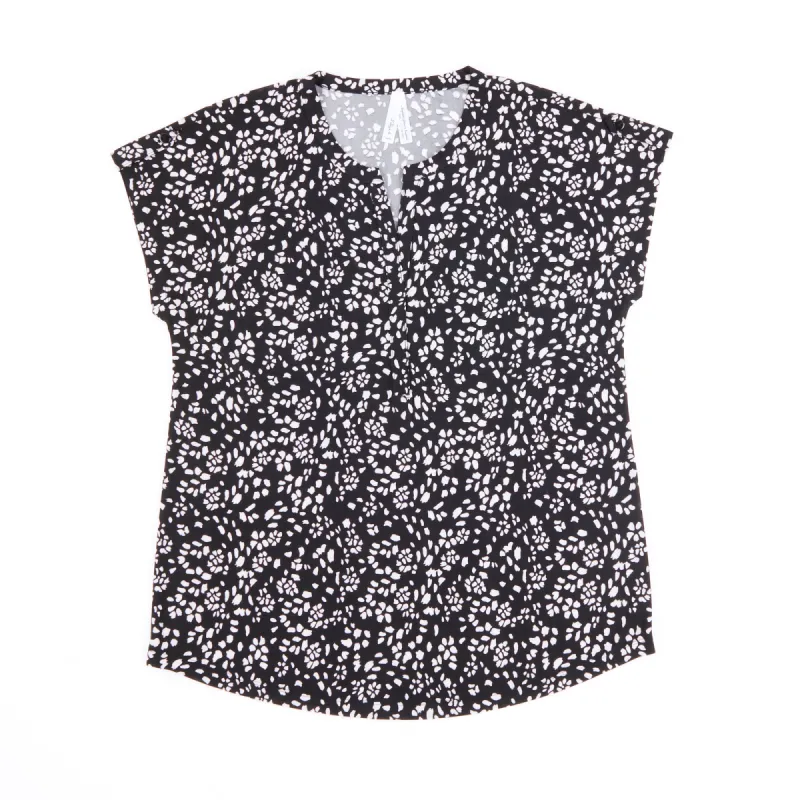 Women's Printed Short Sleeve Henley Top sold by Giant Tiger