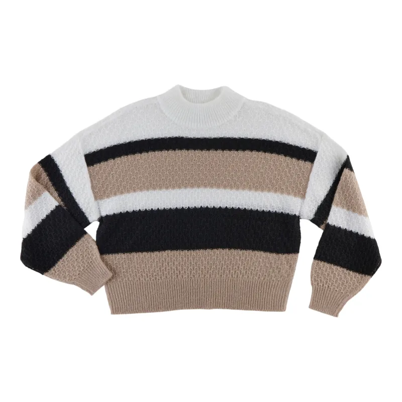 mySTYLE Women's Mock-Neck Striped Pullover Sweater sold by Giant Tiger