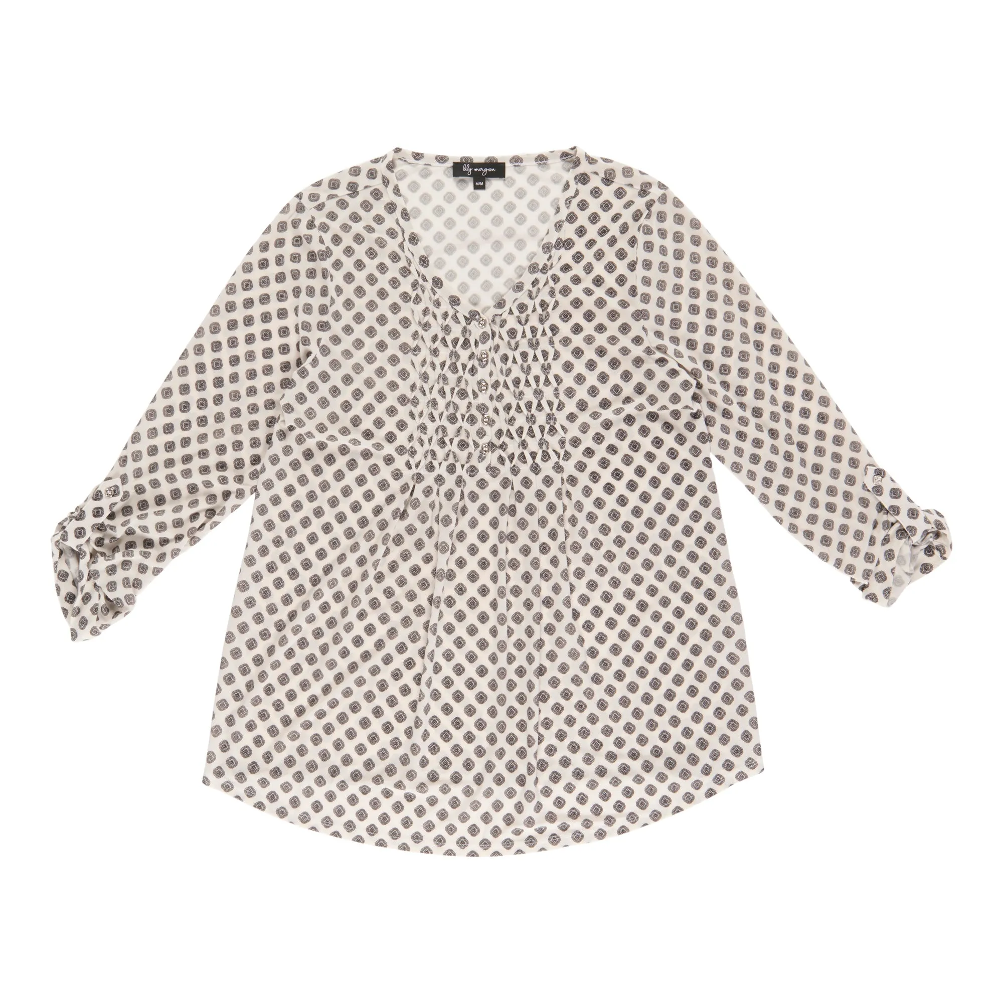 lily morgan Women's V-Neck Pintuck Blouse sold by Giant Tiger