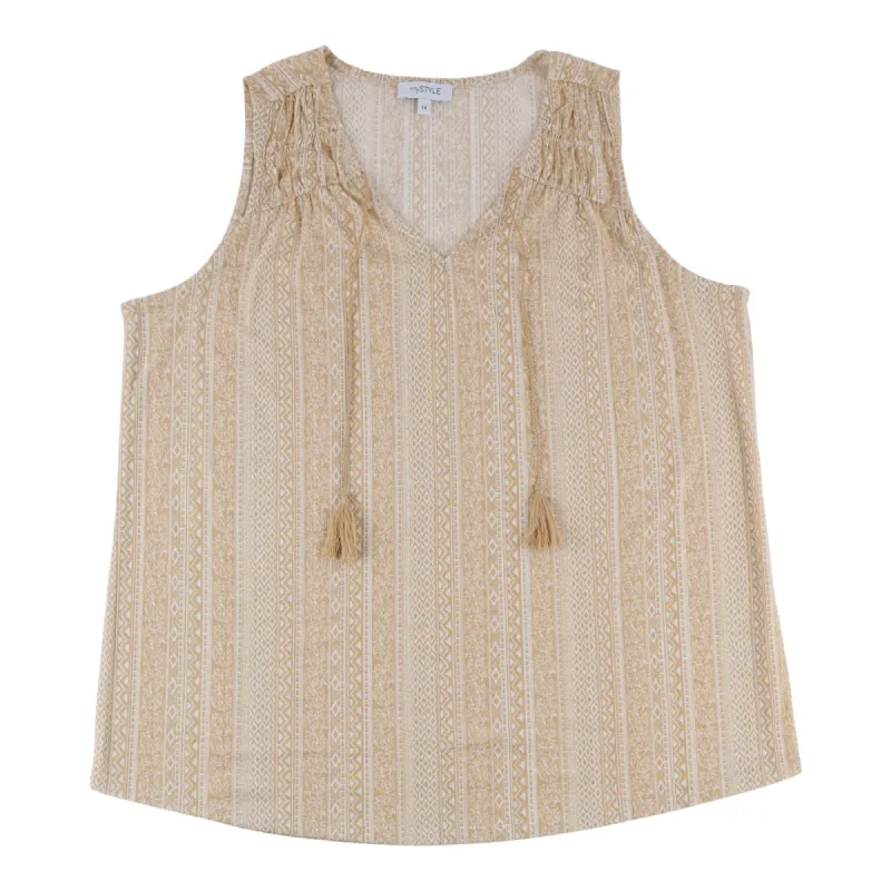 mySTYLE Women's Plus Sleeveless Top with Tassles sold by Giant Tiger