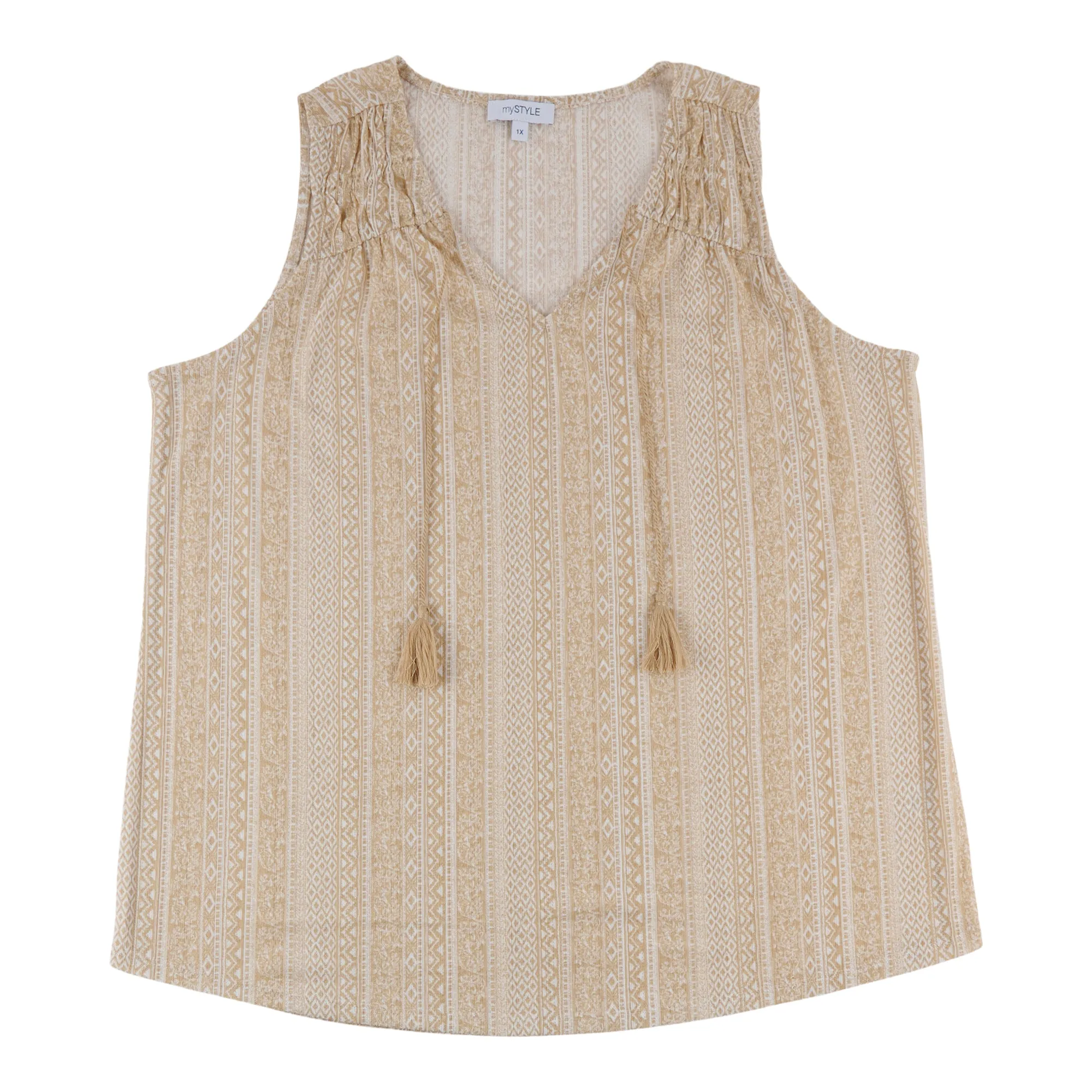 mySTYLE Women's Plus Sleeveless Top with Tassles sold by Giant Tiger