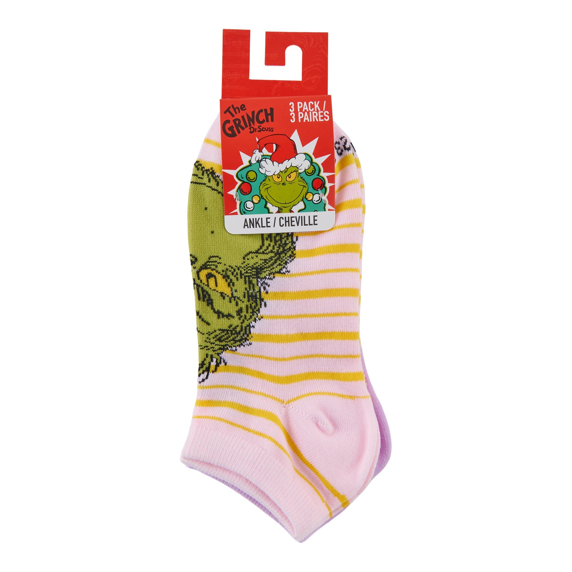 The Grinch Women's Ankle Socks, 3-Pack sold by Giant Tiger product image thumbnail 3