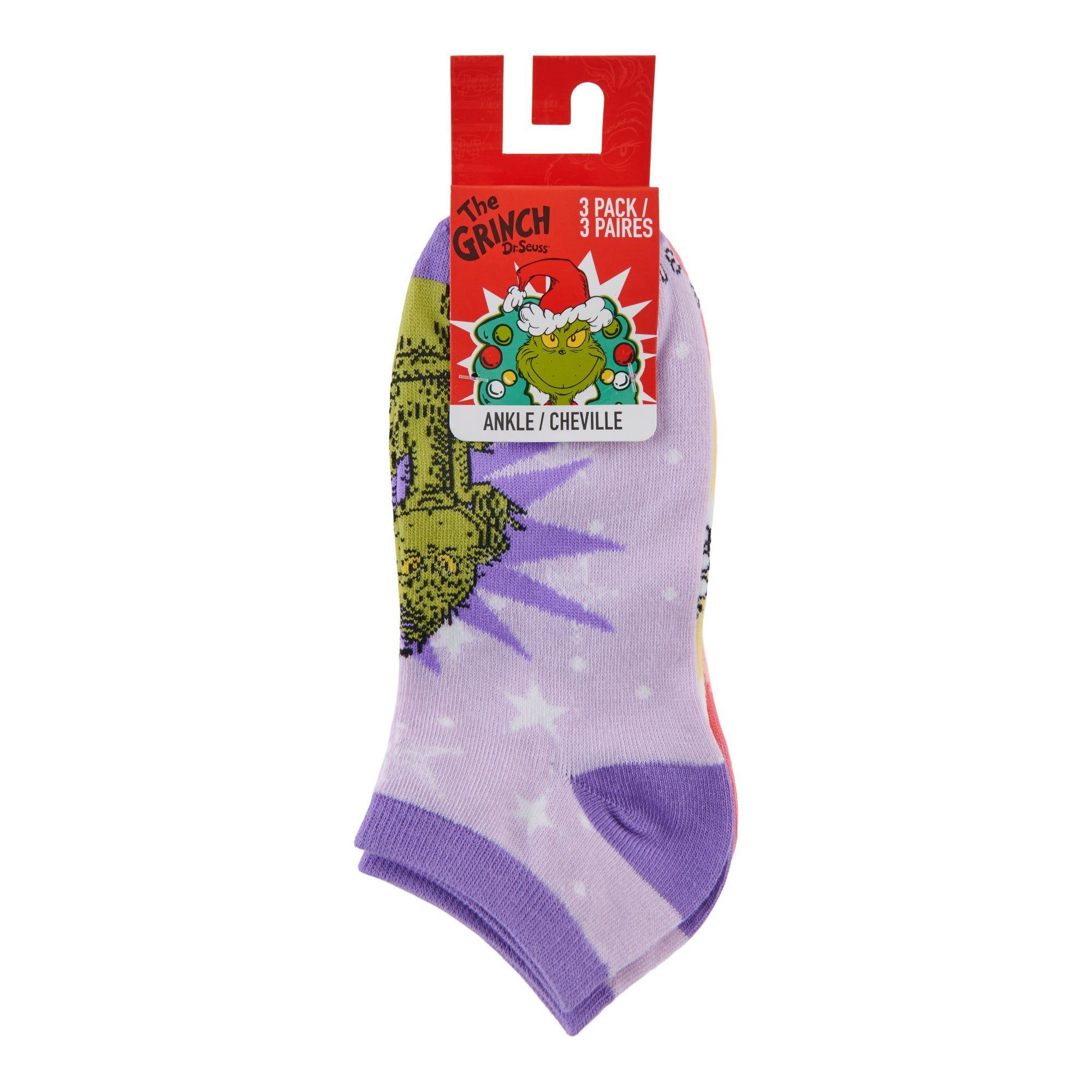 The Grinch Women's Ankle Socks, 3-Pack sold by Giant Tiger product image thumbnail 2