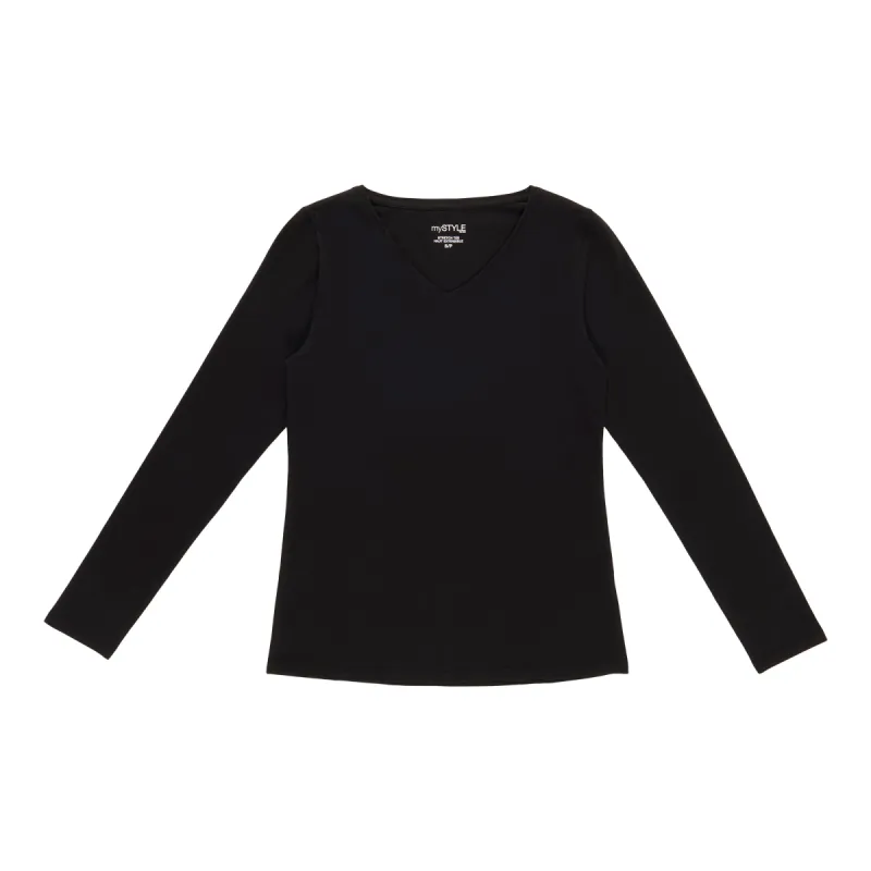 mySTYLE Women's V-Neck Long Sleeve Top sold by Giant Tiger