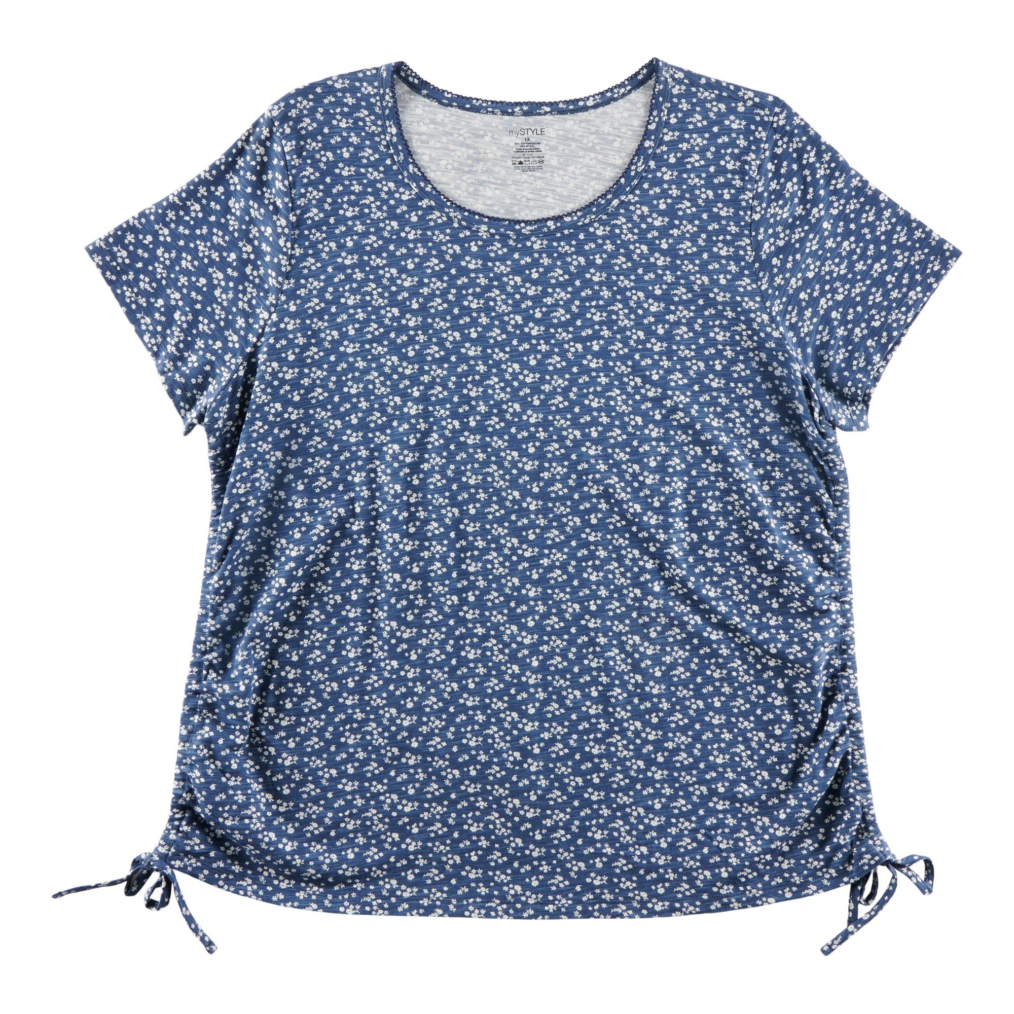 mySTYLE Women's Plus Round Neck Side Ruched Blouse sold by Giant Tiger product image thumbnail 2