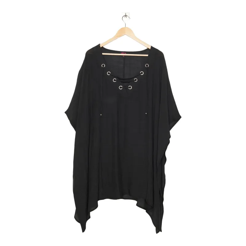 ACX Active Women's Plus Size Lace-Up Solid Cover Up Swimwear, Black sold by Giant Tiger