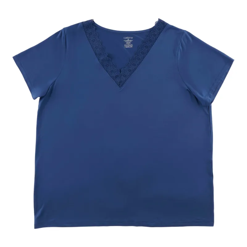 Carisma Women's Plus Lace V-Neck PJ Top sold by Giant Tiger