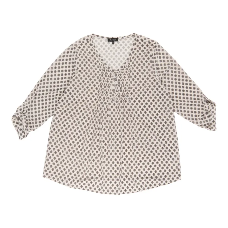 lily morgan Women's Plus V-Neck Pintuck Top sold by Giant Tiger