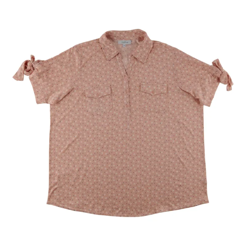 mySTYLE Women's Plus Tie-Sleeve Blouse sold by Giant Tiger