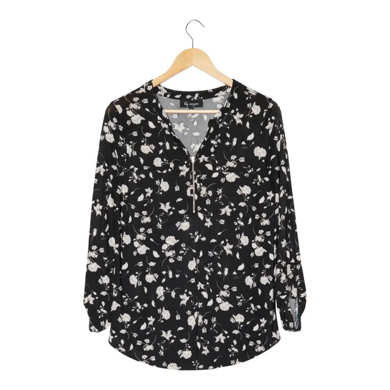 lily morgan Women's Modern Chic Long Sleeve Printed Top with Zip Pockets sold by Giant Tiger