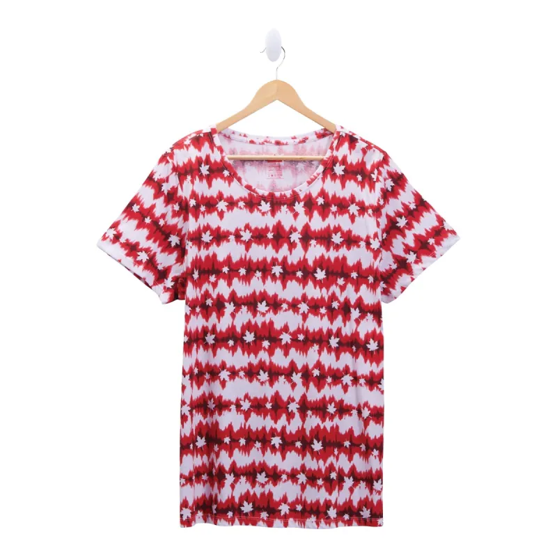 Canada Eh! Women's Plus Tie Dye Short Sleeve Scoop Neck T-Shirt sold by Giant Tiger