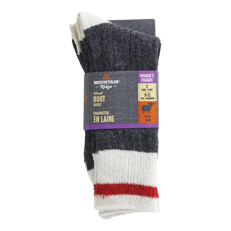 Mountain Ridge Women's Wool Boot Socks 2pk. - 9-11 sold by Giant Tiger