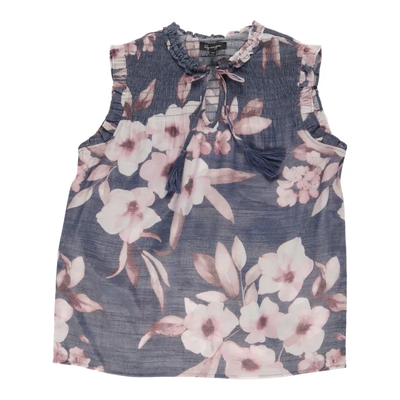 lily morgan Women's Sleeveless Smocked Front Blouse sold by Giant Tiger