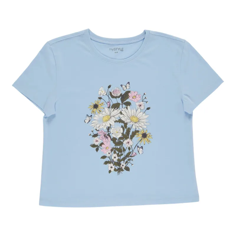 mySTYLE Women's Floral Print Crew Neck T-Shirt sold by Giant Tiger