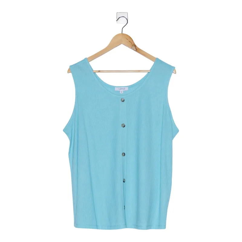 mySTYLE Women's Plus Seaside Button Front Tank Top sold by Giant Tiger