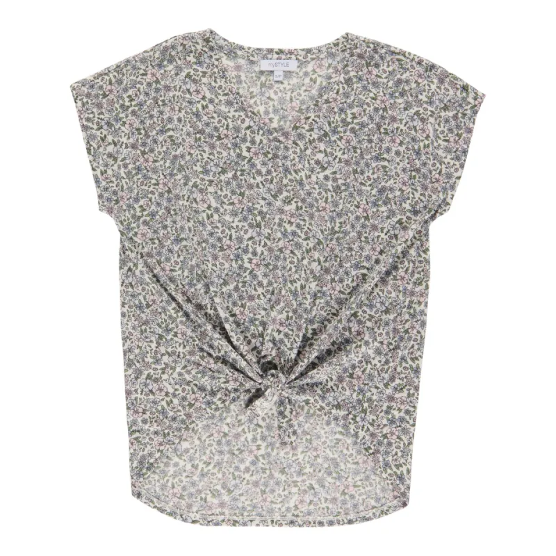 mySTYLE Women's V-Neck Tie-Front Blouse sold by Giant Tiger