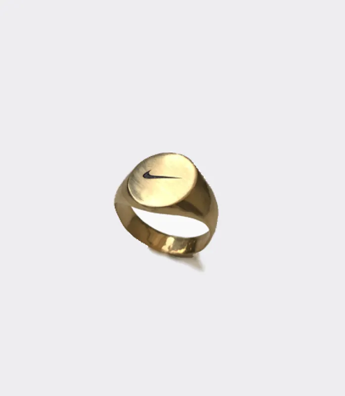 Gold Swoosh Ring made by Mary Louis