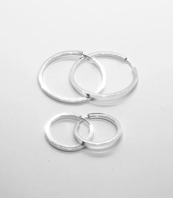 Square Wire Hoops made by Mary Louis