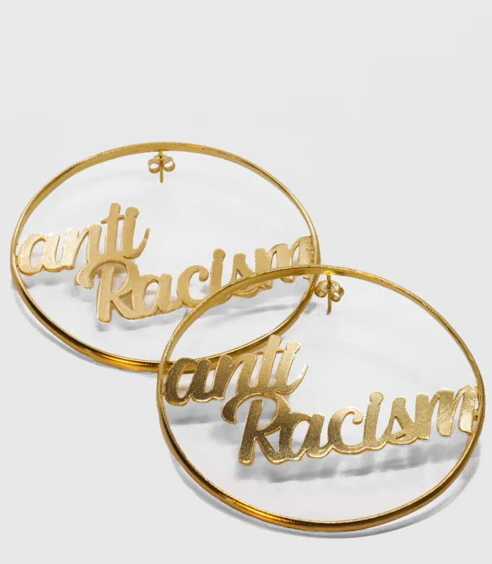 Anti-Racism Hoops Goldie made by Mary Louis