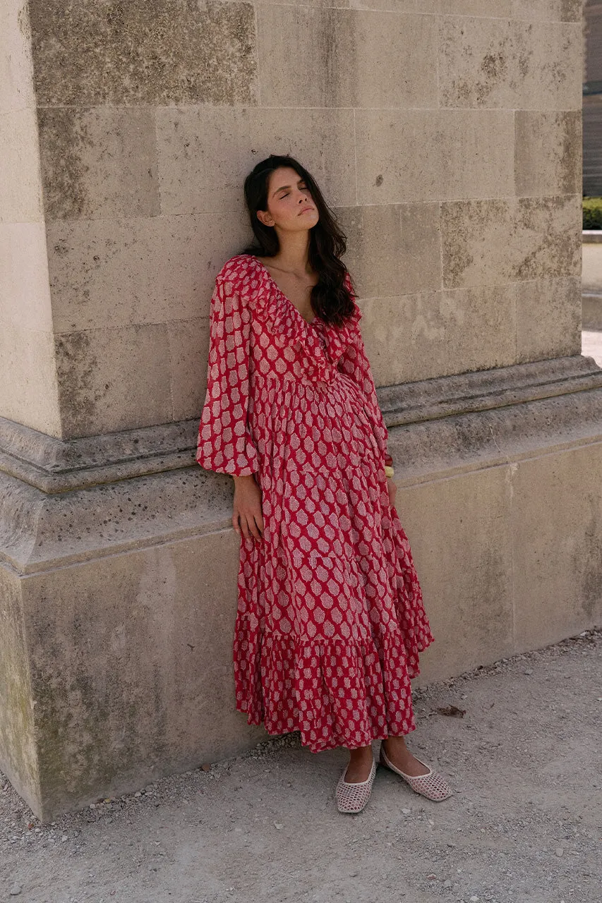 Pari Maxi Dress ~ Sangria sold by Daughters of India product image thumbnail 3