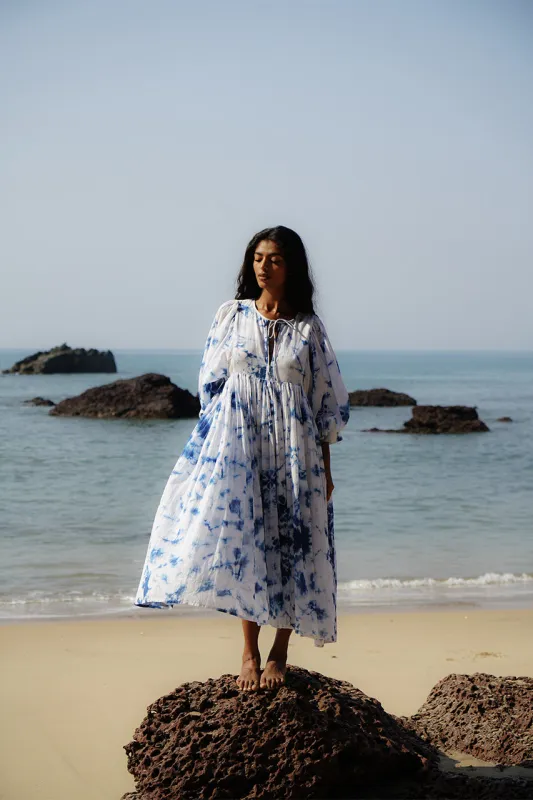 Kyra Midi Dress ~ Deep Sea made by Daughters of India