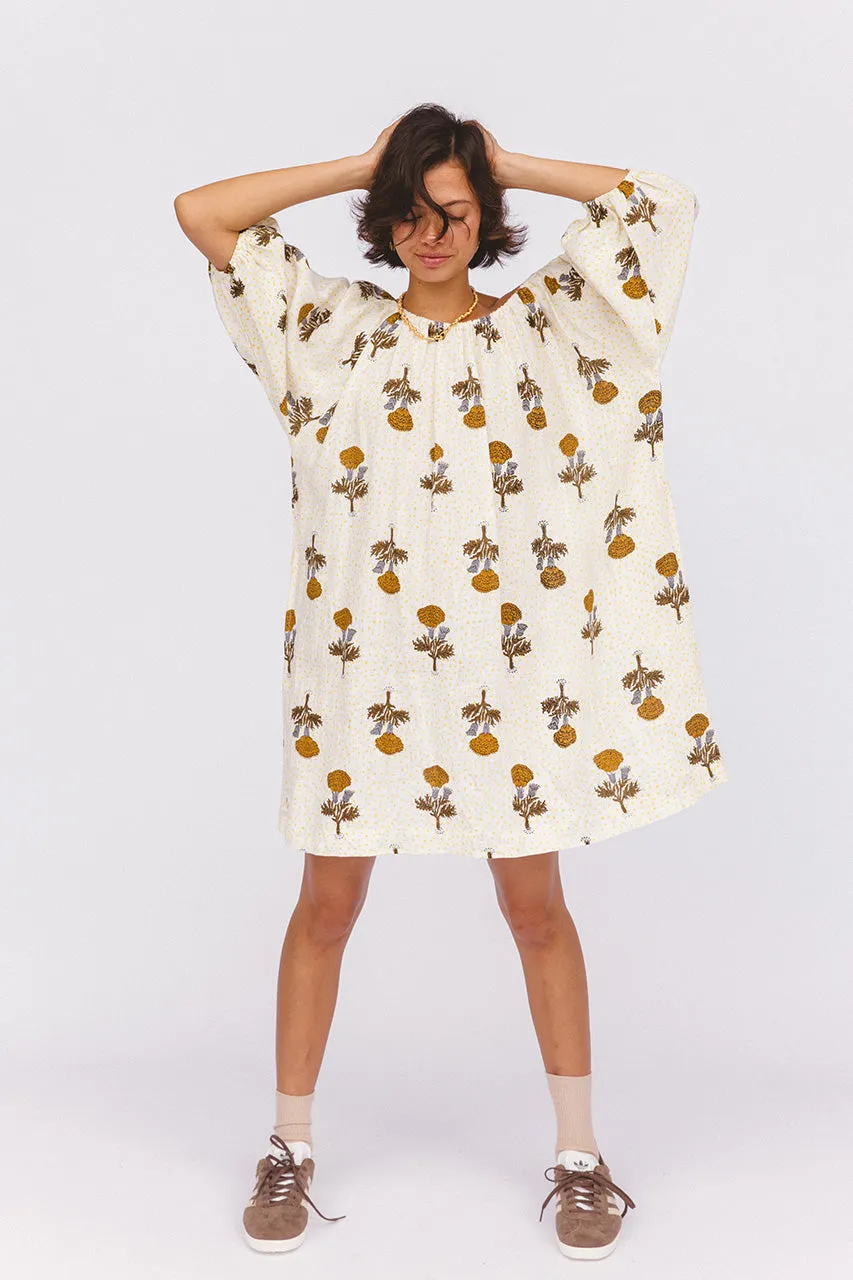 Dahlia Mini Dress ~ Marigold sold by Daughters of India