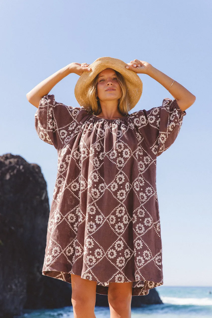 Dahlia Mini Dress ~ Maple sold by Daughters of India