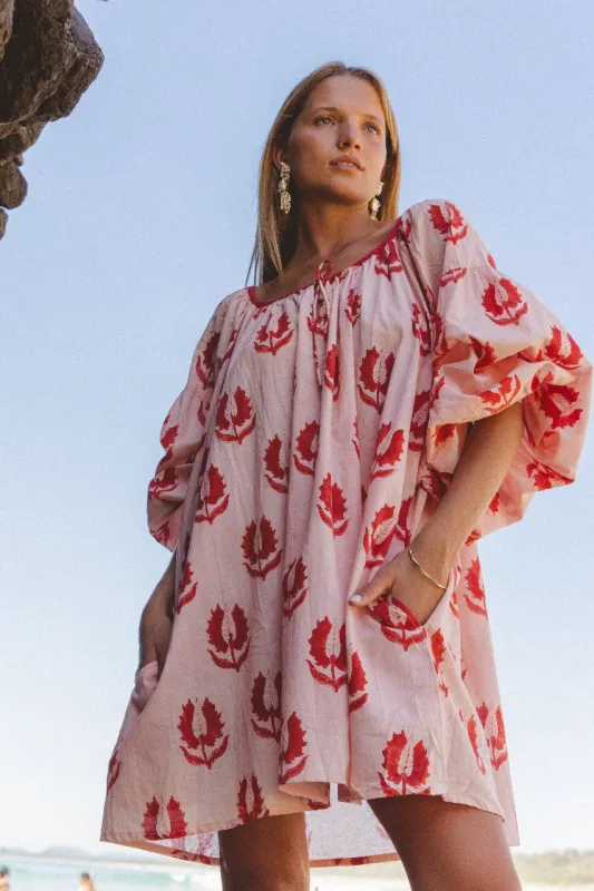 Ria Mini Dress ~ Cherry Blossom made by Daughters of India