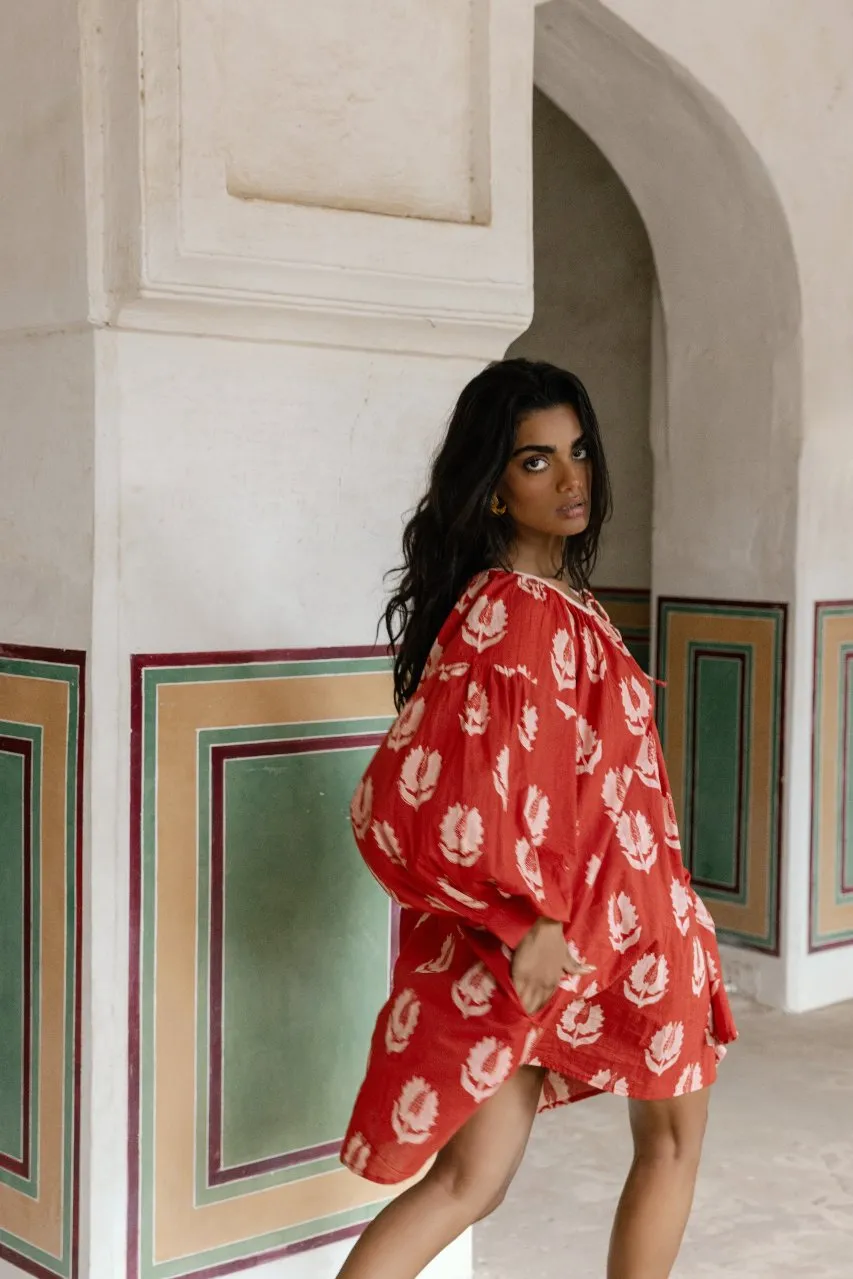 Ria Mini Dress ~ Ruby Red sold by Daughters of India product image thumbnail 4