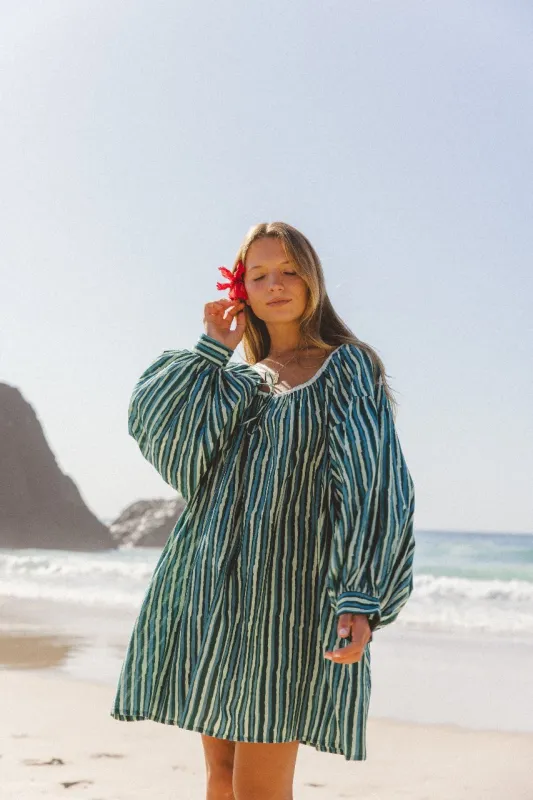 Ria Mini Dress ~ Cyan Candy made by Daughters of India
