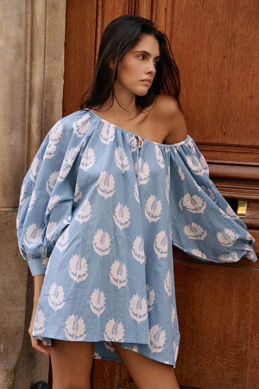 Ria Mini Dress ~ Sky made by Daughters of India