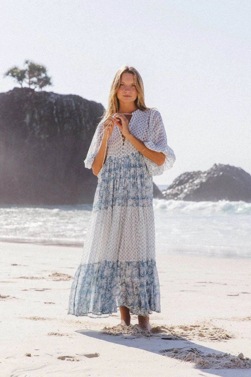 Nora Maxi Dress ~ Aquamarine sold by Daughters of India
