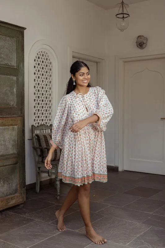 Kyra Mini Dress ~ Coral made by Daughters of India