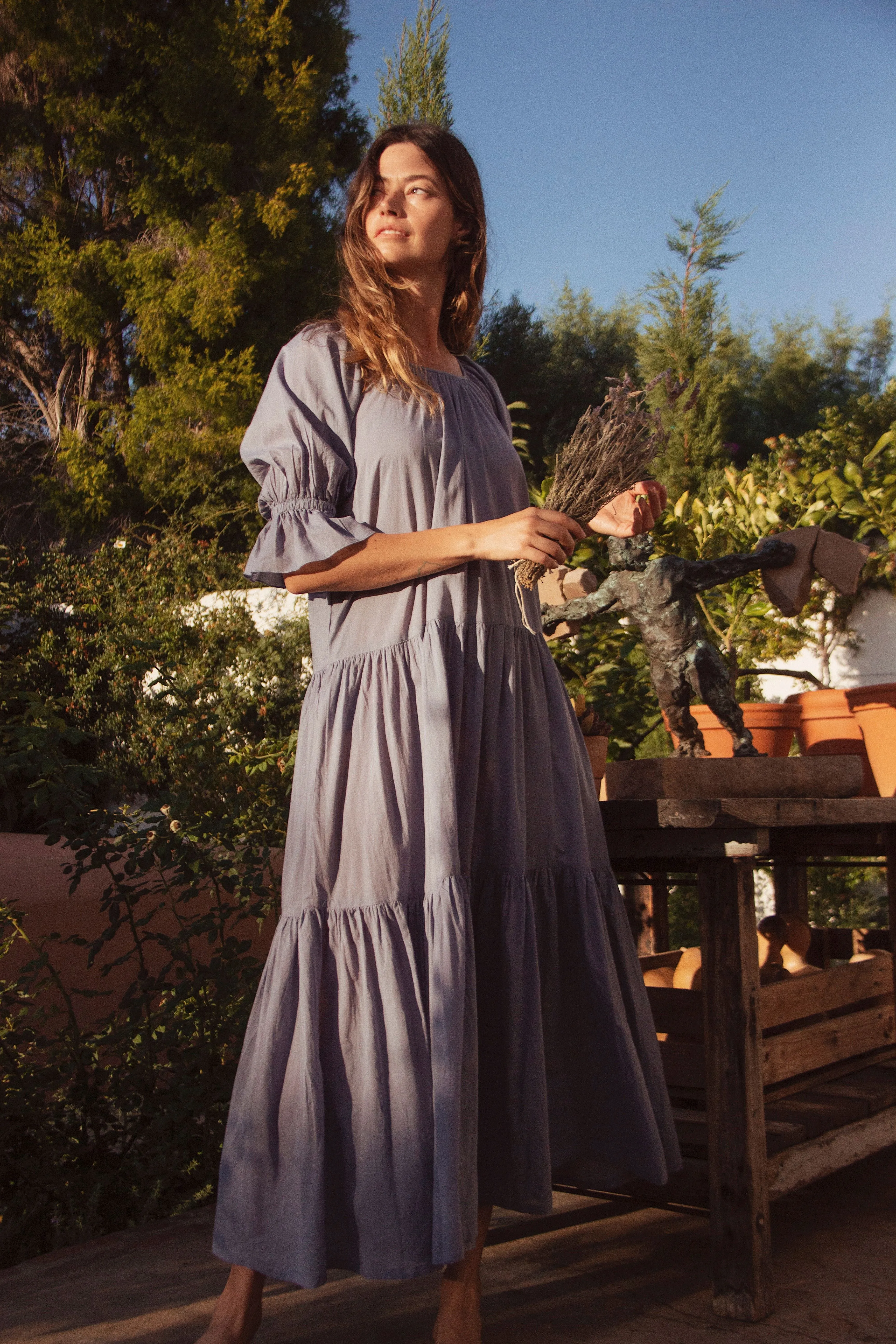Sahana Gown ~ Blue Lagoon sold by Daughters of India product image thumbnail 5