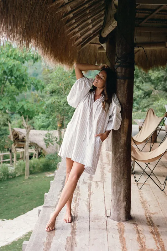 Poet Mini Dress ~ Vanilla made by Daughters of India