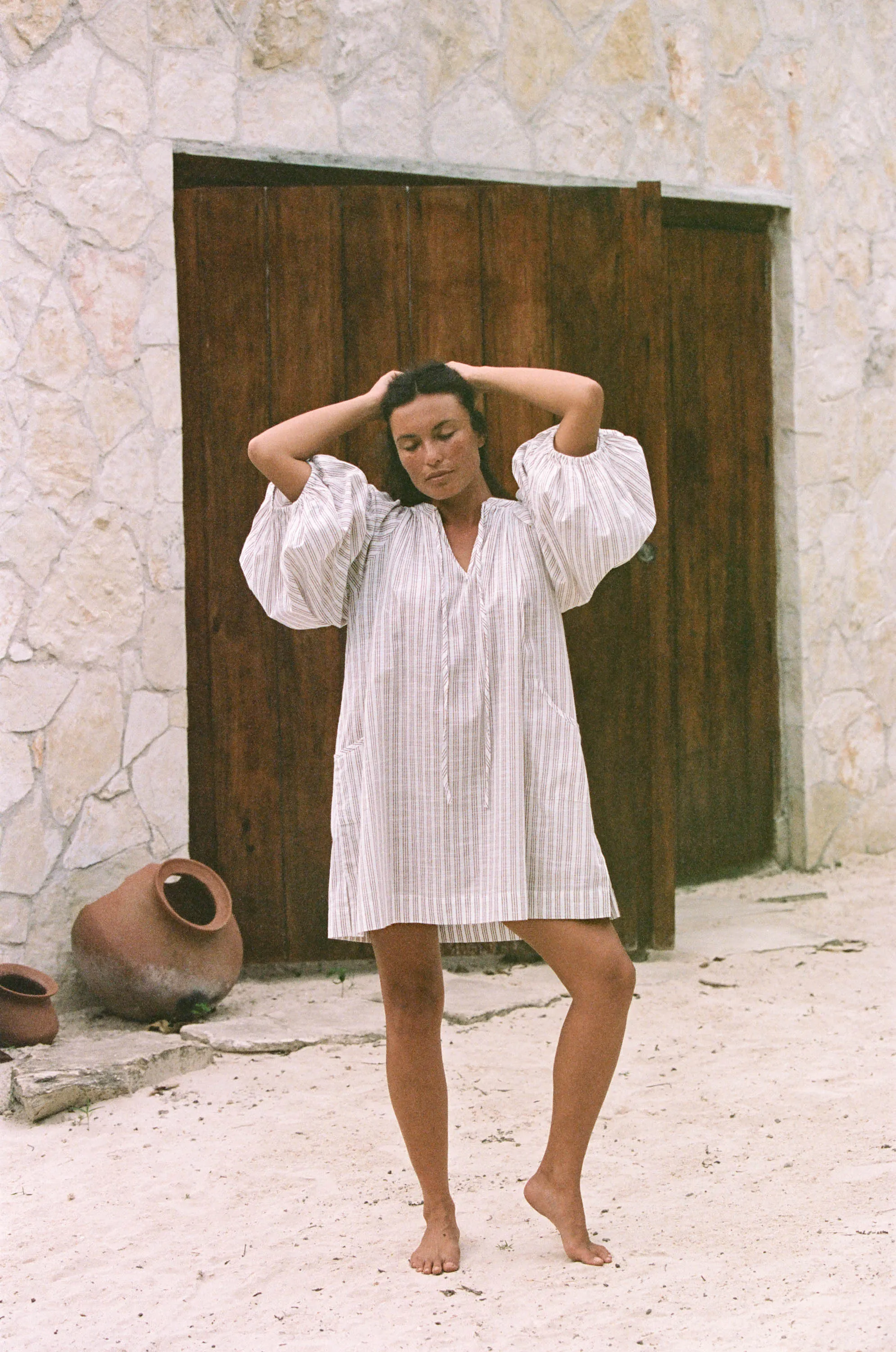Poet Mini Dress ~ Vanilla sold by Daughters of India product image thumbnail 4