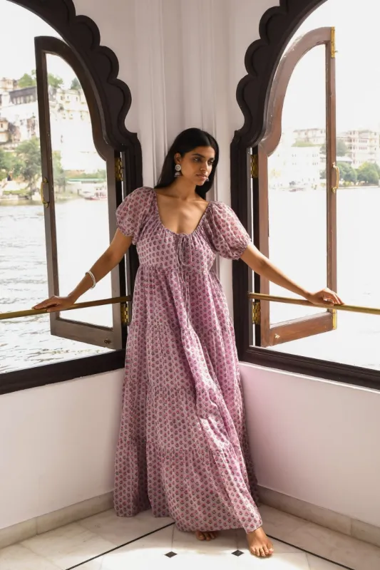 Sita Maxi Dress ~ Violet made by Daughters of India